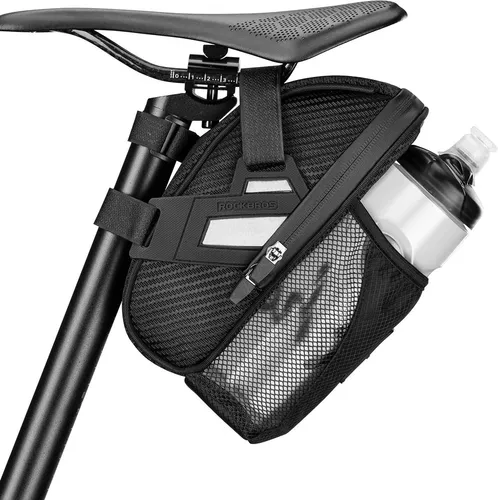 ROCKBROS Satteltasche Fahrrad Fahrradtasche Fahrradsattel Tasche Reflektierend Schwarz Ohne Wasserflasche