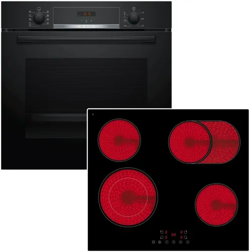 BOSCH Herdset mit 71L Backofen und PKM Glaskeramikkochfeld