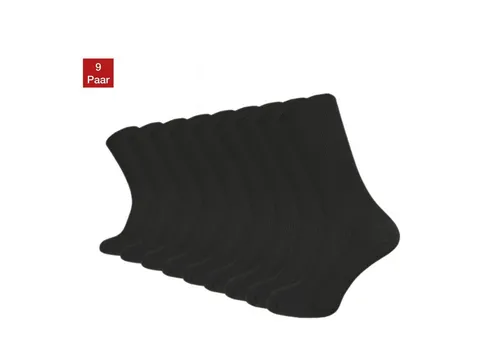 NERS Diabetikersocken für Damen und Herren ohne Gummibund, angenehm weich (9-Paar) ohne drückende Naht, hochwertige Baumwolle