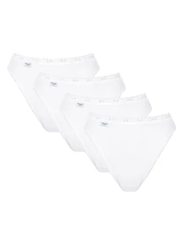 sloggi Tai-Slip Basic+ 4er Pack - Perfekte Passform in Weiß - Funktionsunterwäsche mit elastischem Baumwollgewebe für höchsten Tragekomfort, maschinenwaschbar und trocknergeeignet.