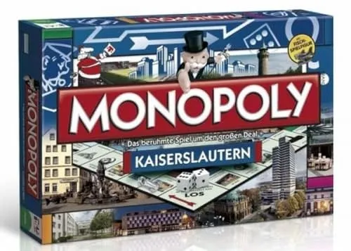 Winning Moves - Monopoly Kaiserslautern Stadt Edition - Gesellschaftsspiel für 2-6 Spieler ab 8 Jahren, mit lokalem Flair und Wiedererkennungswert – werde Immobilien-Tycoon in deiner Stadt!