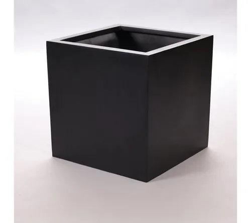 Elegant Einrichten Pflanzkübel Fiberglas quadratisch 40x40x40cm elegant schwarz-matt (1 St)