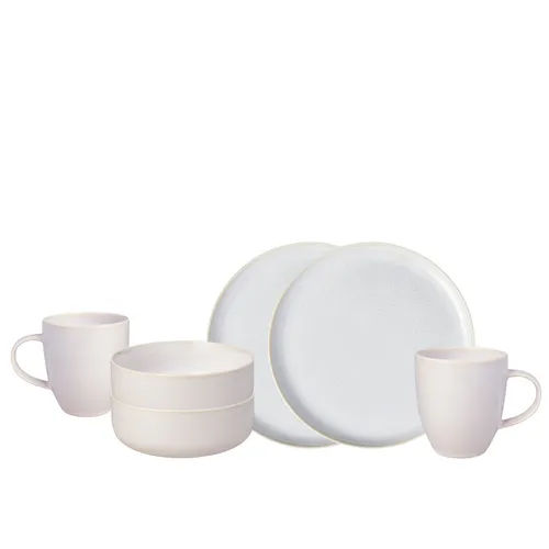 like. by Villeroy & Boch Crafted Cotton Frühstücks-Set 6tlg. - Komplett-Service aus hochwertigem Baumwollmaterial, ideal für stilvolle Frühstücke mit Familie und Freunden.