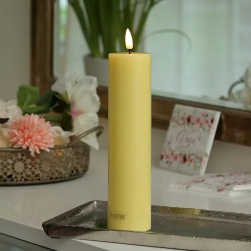 MARELIDA LED Kerze Echtwachs Deluxe mit 3D Flamme in gelb von Marelida