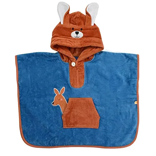 schlummersack kuschelig weicher Badeponcho mit Kapuze, Poncho für den Strand - Känguru - für Jungen und Mädchen von 1-3 Jahre