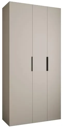 MEBLE KRYSPOL Como 4 Schrank mit 3 Türen - Kleiderschrank - Garderobe - Aufbewahrungsschrank für Schlafzimmer, Jugendzimmer, Kinderzimmer - 245,5x120x50cm - Kaschmir, Schwarz