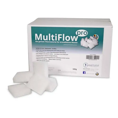 POOL Total MultiFlow pro 320g Filtermaterial für Schwimmbadfilter - Effizientes Filtermaterial für sauberes Wasser, ideal für Schwimmbeckenfilter mit hoher Filterleistung.