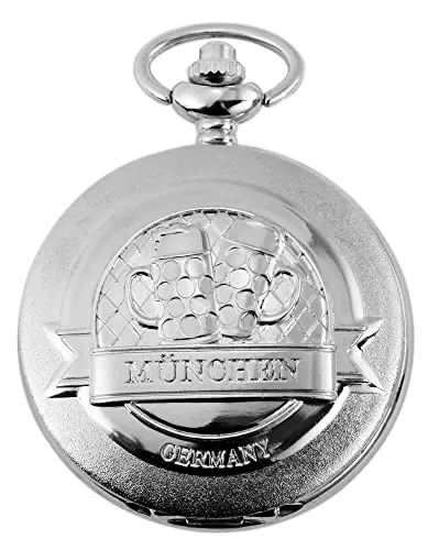 Excellanc Taschen-Uhr mit Kette Unisex München Analog Quarz 4000028 (silberfarbig)