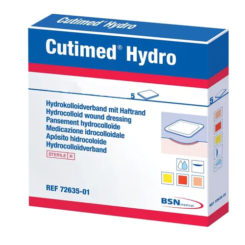 Cutimed Hydro B Hydrokolloid-Verband 7,5x7,5cm mit Haftrand - Sterile Kompressen für optimale Wundheilung, mit Haftrand für sicheren Sitz und einfaches Anbringen.