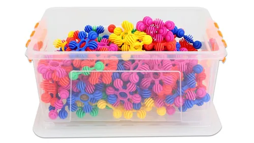 Betzold Kreativ-Steckblumen 160-teilig - Bauklötze & Bausteine, weiche Steckblumen für kreative Spielmöglichkeiten, fördern Feinmotorik und Kreativität, inklusive praktischer Aufbewahrungsbox.