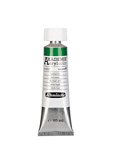 Schmincke - AKADEMIE Acryl color, Laubgrün in 60 ml-Tube, 23552011, feine Künstler-Acrylfarbe, brillant, hoch lichtecht und kadmiumfrei, für Acrylmalerei, Mixed Media