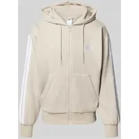 adidas Sportswear Sweatjacke mit Kapuze und Känguru-Tasche in Sand, Größe XXL