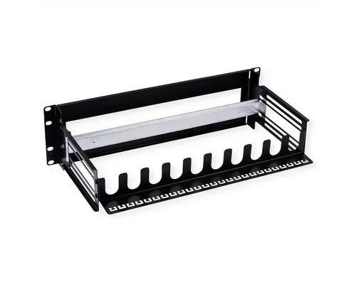 VALUE 19-Tragrahmen für Hutschienengeräte, 3HE, schwarz - 19'-Tragrahmen für Hutschienengeräte, ideal für die Installation von Netzwerk-Switches in 19'-Schränken. Flexibel einsetzbar und mit abnehmbarer Metallabdeckung für eine ordentliche Kabelführung.