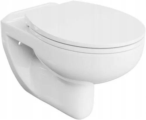 VBChome Hänge-WC Spülrandloses Keramik mit Toilettendeckel WC-Sitz Absenkautomatik Rimless SoftClose-Funktion Tiefspüler Toilette Oval Form Wand WC