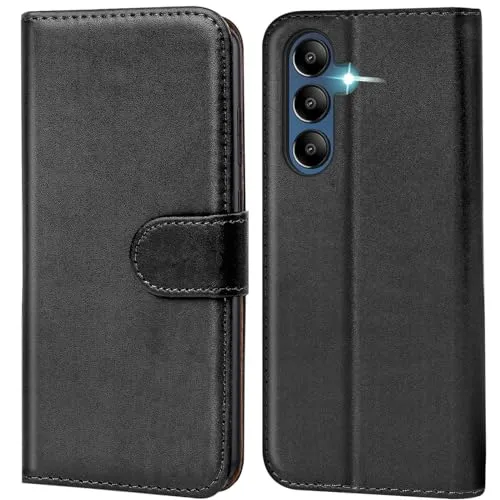 CoolGadget Handyhülle mit Kartenfach für Samsung Galaxy A16 5G Wallet Case, Brieftaschen Hülle aus Kunstleder mit Kartenfach, kompatibel mit Samsung Galaxy A16 5G (6,7 Zoll), Schwarz