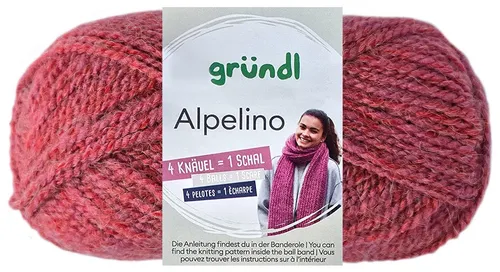 Gründl 100 Gramm Gründl Alpelino 05 rostrot-meliert Häkelwolle