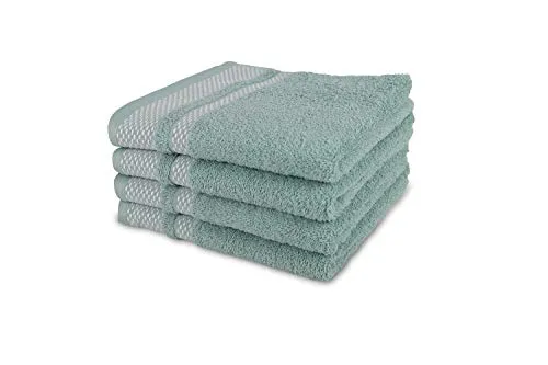jilda-tex Handtuch Duschtuch Frottierware Set 100% Baumwolle Verschiedene Größen/Farben (2 x Handtuch + 2 x Duschtuch, Mint)