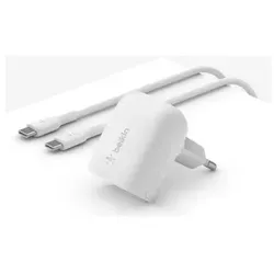 Belkin BoostCharge USB-C Ladegerät 20 W - Weiß - Praktisches USB-C Ladegerät mit 20 Watt für schnelles und sicheres Laden von Smartphones und Tablets. Kompakt und ideal für unterwegs, inklusive 1 m USB-C-Kabel für sofortigen Einsatz.