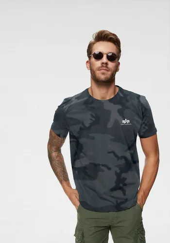 Alpha Industries Herren Basic T-Shirt mit kleinem Logo, Black Camo, 3XL - T-Shirt für Herren im Regular Fit, aus hochwertigem Combed Cotton Jersey und mit kleinem Alphalogo auf der Brust für einen stilvollen Look.