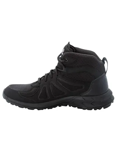 Jack Wolfskin Damen Woodland 2 Texapore Mid W Sneaker, Black/Grey, 39.5 EU - Wanderschuhe mit sehr weicher, leichter Sohle und griffigem Profil, ideal für vielseitige Outdoor-Aktivitäten.