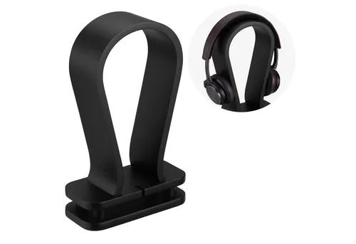 Navaris Universal Kopfhörerhalter aus Eichenholz mit Kabelhalterung - Halterungen für stilvolle Aufbewahrung: Der edle Eichenholz-Kopfhörerhalter mit integriertem Kabelorganizer verhindert Kabelsalat und macht auf jedem Schreibtisch eine gute Figur.