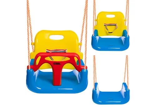 COIL Babyschaukel 3in1 - Gartenschaukel für Kinder - Vielseitige Schaukellösung mit Rückenlehne und Anschnallgurt, geeignet für Kinder bis 60kg, perfekt für den Garten und ab 6 Monaten.