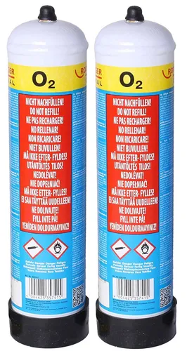 2x Rothenberger Sauerstoff O2 Einwegflasche 930ml 110bar Schweißen Löten Roxy