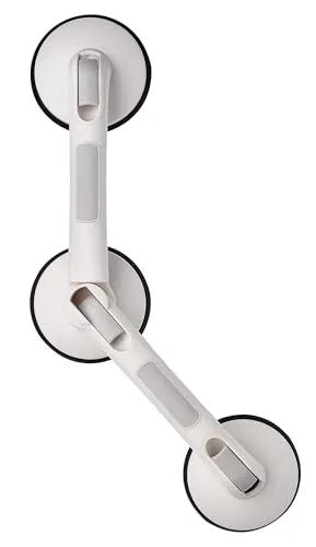 Ridder Haltegriff Rob - Winkel-Sauggriff, belastbar bis 120 kg - Haltegriff für das Badezimmer, sicherer Halt dank Winkel-Sauggriff und einer Belastbarkeit von bis zu 120 kg.
