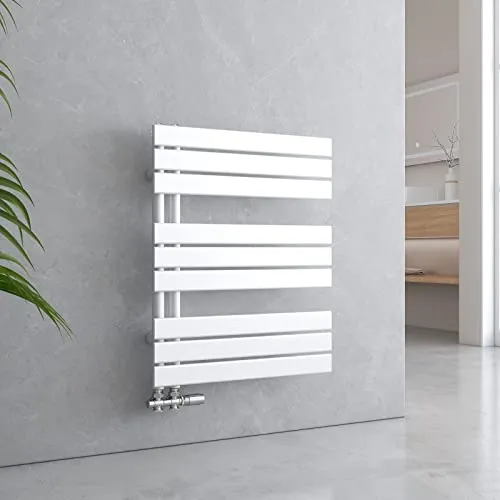 EMKE Badheizkörper Handtuchhalter 762x600 mm, Handtuchheizkörper Seitenanschlusss Flach Handtuchwärmer Handtuchtrockner Heizkörper Bad Handtuchheizung Weiß 479W