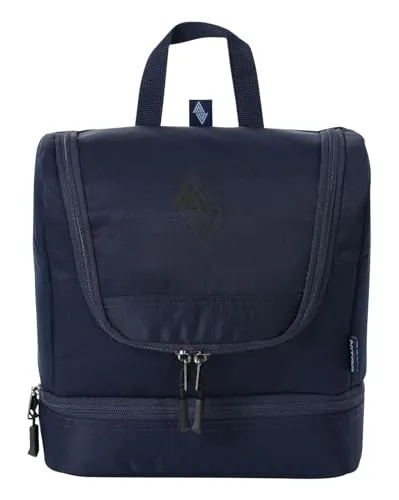 Travel Kit Reisewaschtasche mit Aufhängemöglichkeit und vielen Fächern - Praktischer Kulturbeutel für Reisen mit vielseitigen Staufächern, einem Nassfach und einem extra Bodenfach. Ideal für die Organisation von Toilettenartikeln und perfekt für Handgepäck geeignet.