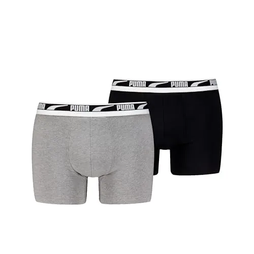 Puma Everyday Multi Logo Boxer 2 Einheiten M, Grau Melange/Schwarz, M