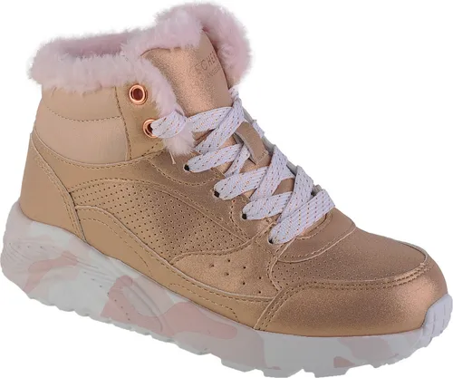 Skechers Uno Lite - Camo Dazzle 310485L-GDPK - Moderne Mädchen-Sneaker für den Winter: Skechers Uno Lite-Camo Dazzle bieten Leichtigkeit und Komfort mit dämpfender Innensohle. Perfekt für kalte Tage und einfach anzuziehen dank seitlichem Reißverschluss.
