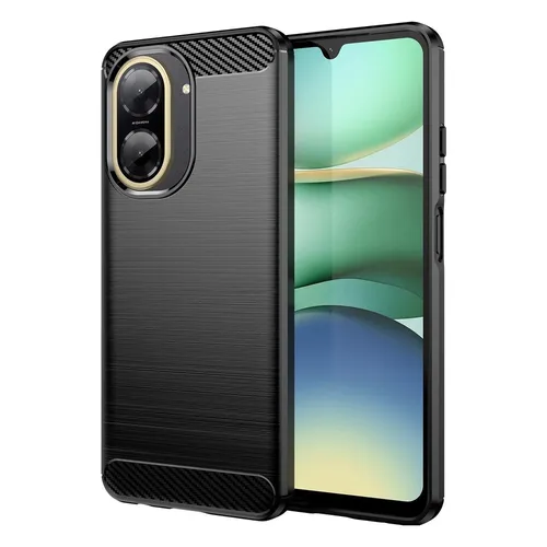Für Xiaomi Redmi A5 4G / Poco C71 Carbon Brushed Design Textur TPU Hülle Schwarz