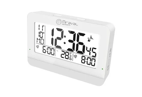 Miraval Funkwecker Miraval digitaler LCD-Funkwecker Datum Temperatur 2 Alarme Hintergrundbeleuchtung Digital Funkuhr