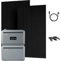 Growatt NEXA 2000 All-in-One Speicher für Balkonkraftwerke - Powerstation mit 2 x 500W JA Solar Bifazialen Modulen, 2600W PV-Eingangsleistung und integrierter Notstromversorgung für maximale Flexibilität und Sicherheit.