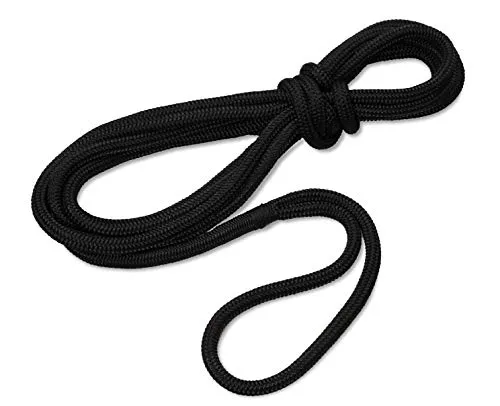 Seilflechter - Festmacher 12mm Ø, 12m Länge, 40 cm Auge gespleißt & getakelt, Taifun Festmacherleine fürs Boot in Schwarz, 2500 daN