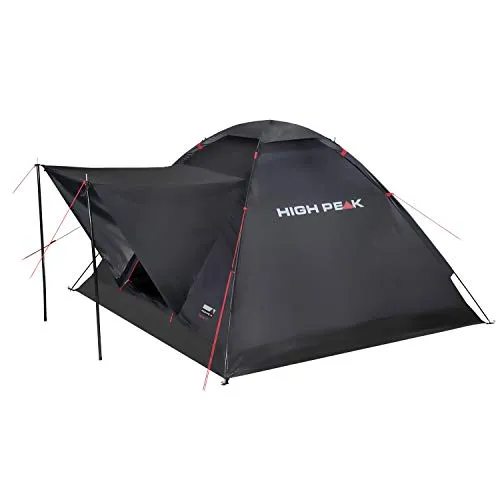 High Peak Beaver Kuppelzelt, 3-Personen, 200x180cm, schwarz in schwarz von High Peak