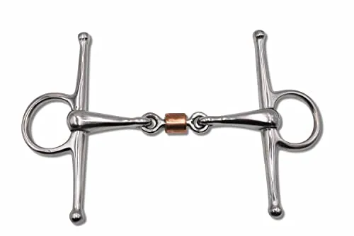 AMKA Knebeltrense Schenkeltrense doppelt gebrochen mit Kupferrolle Edelstahl Stärke 15 mm Ringe 45 mm