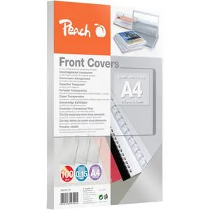 Peach Bindefolien PB100-19, A4, 0,15 mm, klar-transparent, PVC, 100 Stück