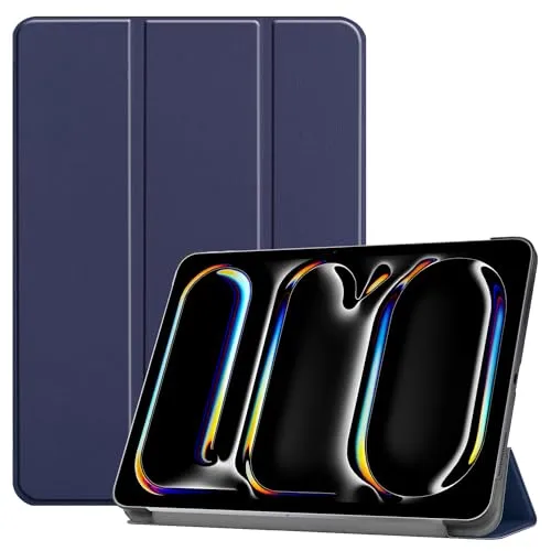 Lobwerk 2in1 Set Tablet Hülle und Glas für Apple iPad Pro 13 2024 M4 Slim Case Etui mit Displayschutz Standfunktion und Auto Sleep/Wake Funktion