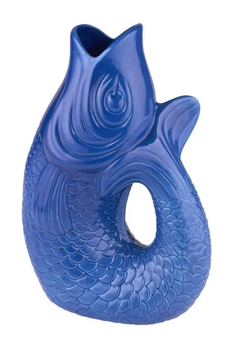 Monsieur Carafon - Steingut Vase in Azure Blau - Stilvolle Blumenvase aus Steingut, 2,7 Liter Volumen, ideal für frische Blumenarrangements und als elegantes Wohnaccessoire.