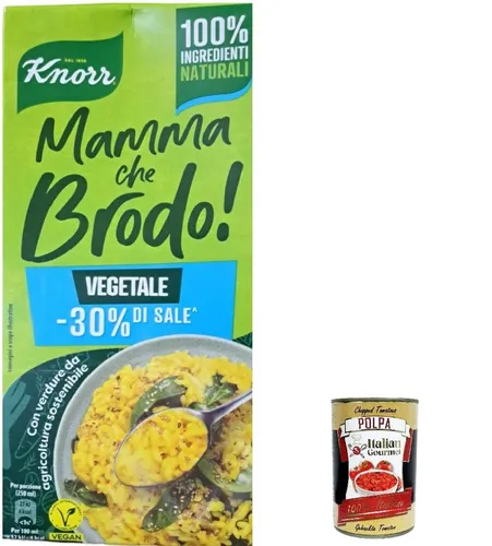 Knorr Mamma che Brodo! Vegetale -30% aus Salz Gemüse 1Lt+Italian Polpa 400g