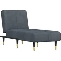 vidaXL Chaiselongue Dunkelgrau Samt - Gartenmöbel mit multifunktionalem Design: Diese elegante Chaiselongue lässt sich in 3 Positionen verstellen und bietet sowohl Komfort als auch eine moderne Optik für dein Zuhause.