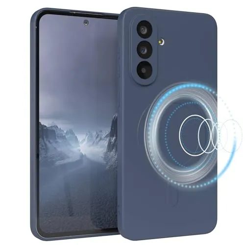 EAZY CASE - Silikonhülle magnetisch für Galaxy A56 Hülle Silikon Blau weich stoßfeste Magnet Handyhülle Schutzhülle mit Kameraschutz Dünn Schutz Cover TPU Bumper in Petrol