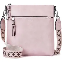 Mittelgroße Damen Umhängetasche aus veganem Leder - Stilvolle Crossbody Bag mit verstellbarem Gurt und RFID Blockierungsschutz. Dreifaches Fachdesign für optimale Organisation Ihrer Essentials. Perfekt für den Alltag und besondere Anlässe.