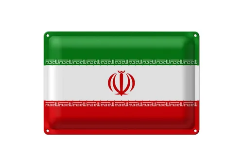 Roomando Metallschild Flagge Iran 18x12cm Flag of iran von Roomando