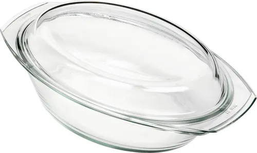 Simax Schüssel oval mit Deckel, 3,5 l - Hochwertige Borosilikatglas-Schüssel, temperaturbeständig von -40° bis +300°C, ideal für Mikrowelle, Backofen und Gefrierschrank. Perfekt für vielseitige Küchenanwendungen.