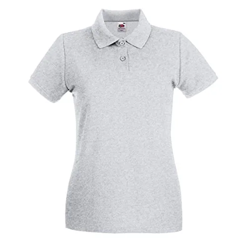 Premium Polo Lady-Fit - Farbe: Heather Grey - Größe: XS