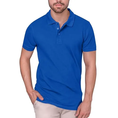 HRM Heavy Stretch Polo für Herren - Royalblau, Gr. 3XL - Poloshirts für Herren aus 95% Baumwolle & 5% Elasthan, langlebig und ideal für Indoor- & Outdoor-Einsatz, bis 40°C waschbar, hergestellt unter fairen Bedingungen.