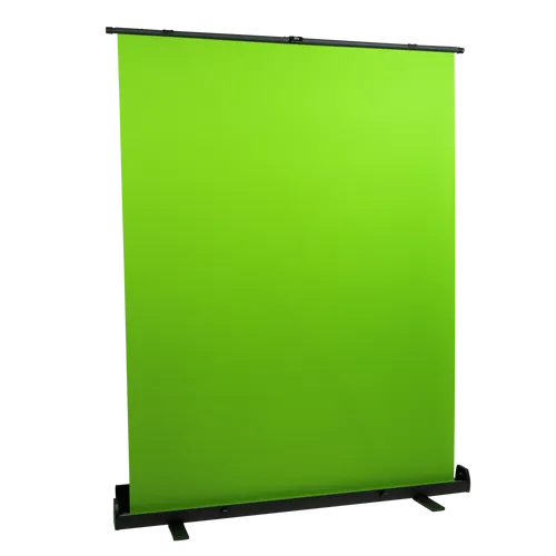 Ausziehbarer Greenscreen für Video & Streaming 🟩 - Studiohintergrund für professionelle Videoproduktionen, ausziehbar in der Größe 145 x 190 cm, ideal für Streaming und kreative Projekte.